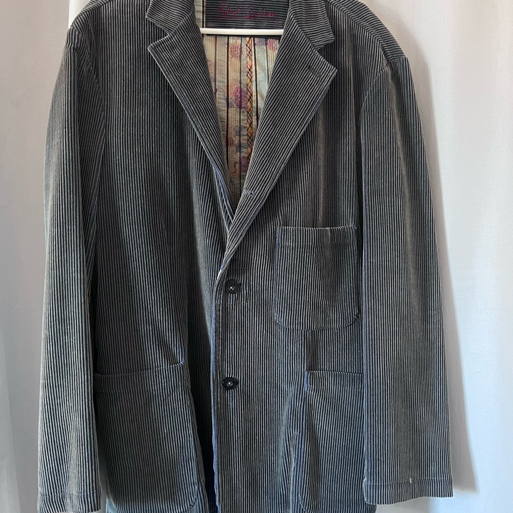 Robert Graham Navy Corduroy Blazer